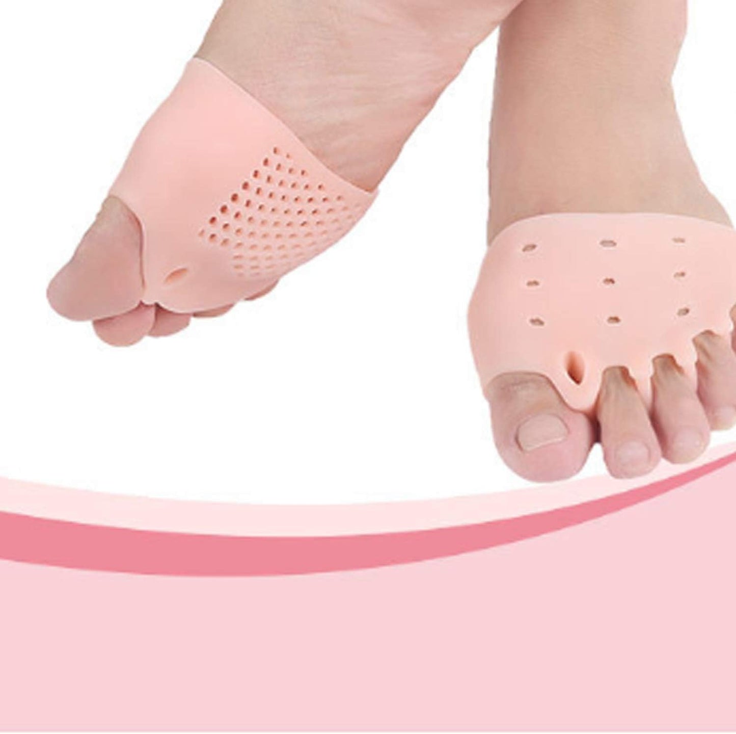 1Pair Toe Separators Ball of Foot Cushion, Metatarsal Pads for Women, Silicone Forefoot Cushions Great for Mortons Neuroma, Blisters, Forefoot Pain, Diabetic Feet, Non-Slip Wear-Resisting