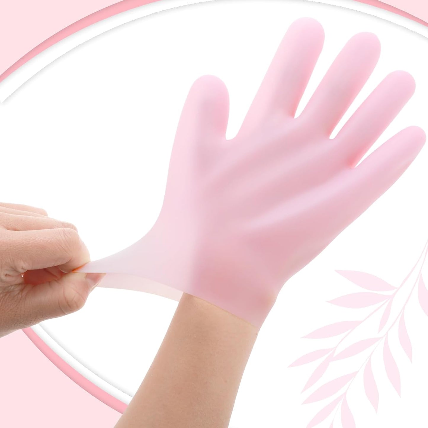 Sibba 2 Pairs Silicone Moisturizing Gloves Spa Gel Hydrating Gloves Women's Hand Care Gloves, Anti Slip Aloe Lotion Gloves for Repairing Dry Hand, Calluses, Cracked Heels and Softening Rough Skin