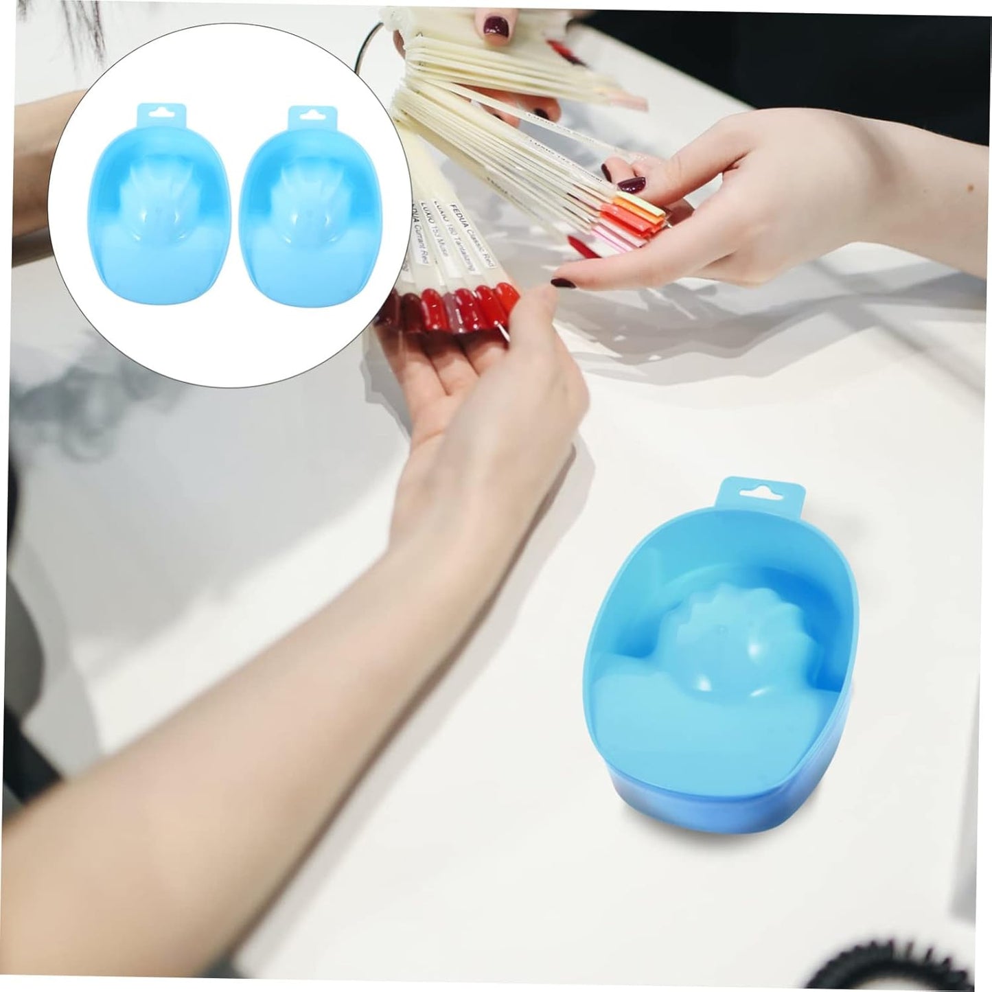 MERRYHAPY 2pcs Nail Soak Bowls for Manicure Spa Hand Soaking Trays for Nail Art and Cuticle Softening for Home Use and Professional Salons