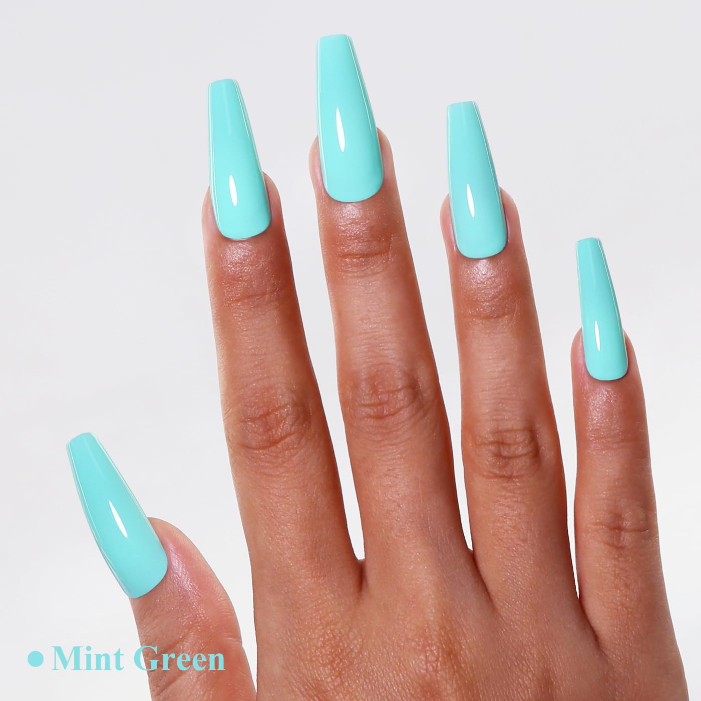 Imtiti Green Gel Nail Polish, Mint Green Nail Gel Polish High Gloss Soak Off UV LED Spring Summer Nail Art Manicure Salon DIY Design 10ML