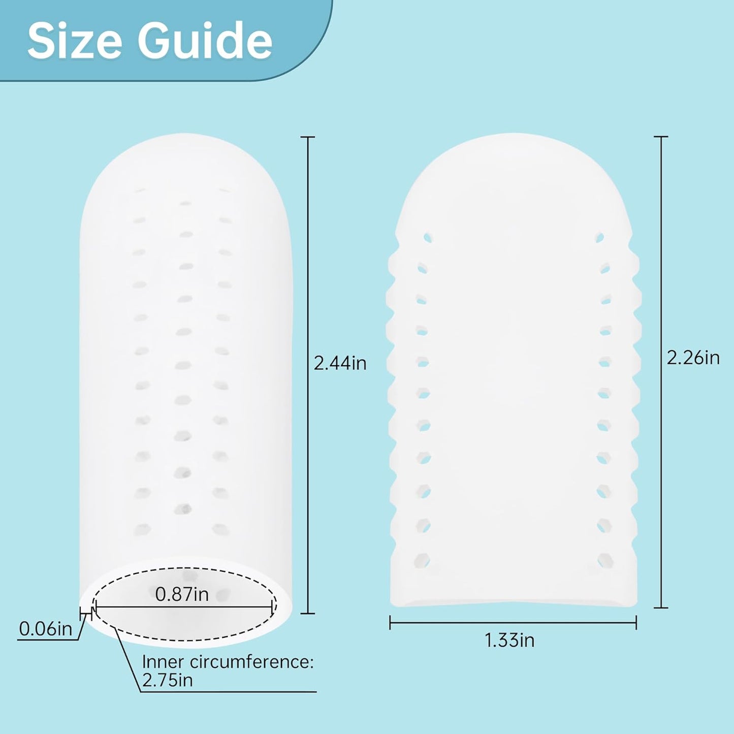 Extended Big Toe Cap for Men, 10 Pcs X-L Breathable Toe Protector Toes Cover Sleeves with Holes, Provides Relief from Missing or Ingrown Toenails, Corns, Blisters, Hammer Toes, Reduce Friction