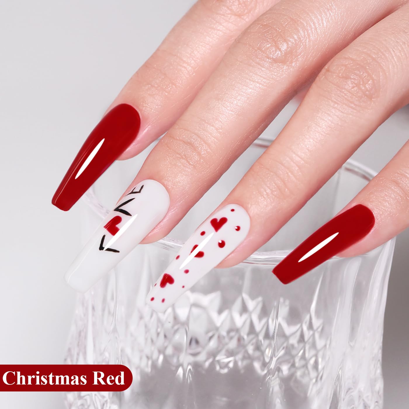 Imtiti Red Gel Nail Polish, Christmas Red Gel Polish Autumn Winter Soak Off UV LED High Gloss Art Manicure Salon DIY Design 10ML