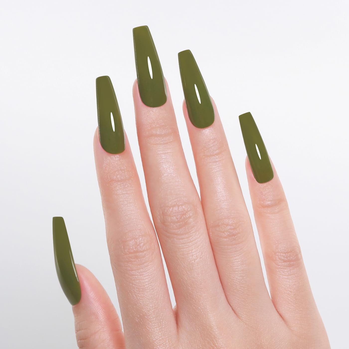 Imtiti Green Gel Nail Polish, Olive Green Gel Polish Autumn Winter Soak Off UV LED High Gloss Art Manicure Salon DIY Design 10ML
