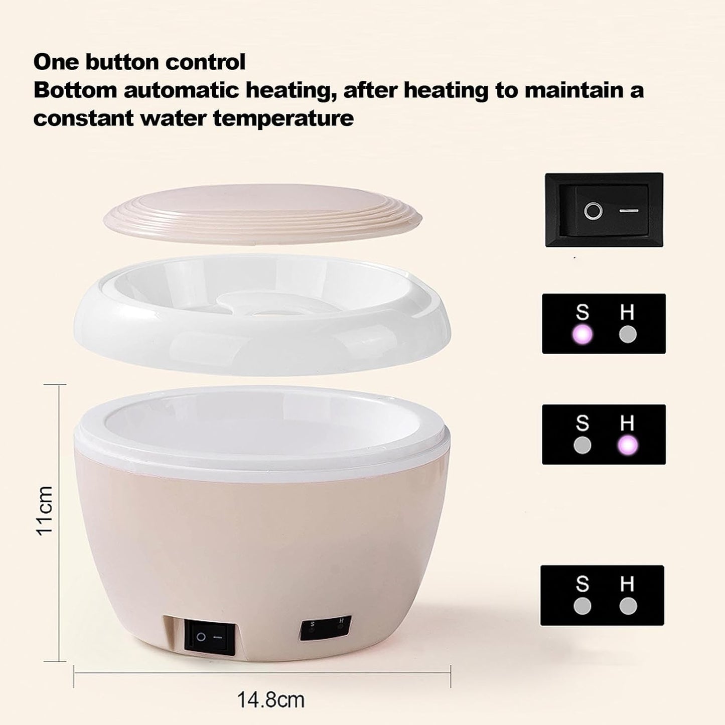 Electric Nail Soaking Bowl Heated Nail Remover Professional Manicure Kit Quick Gel Polish Removal Home Salon Tool