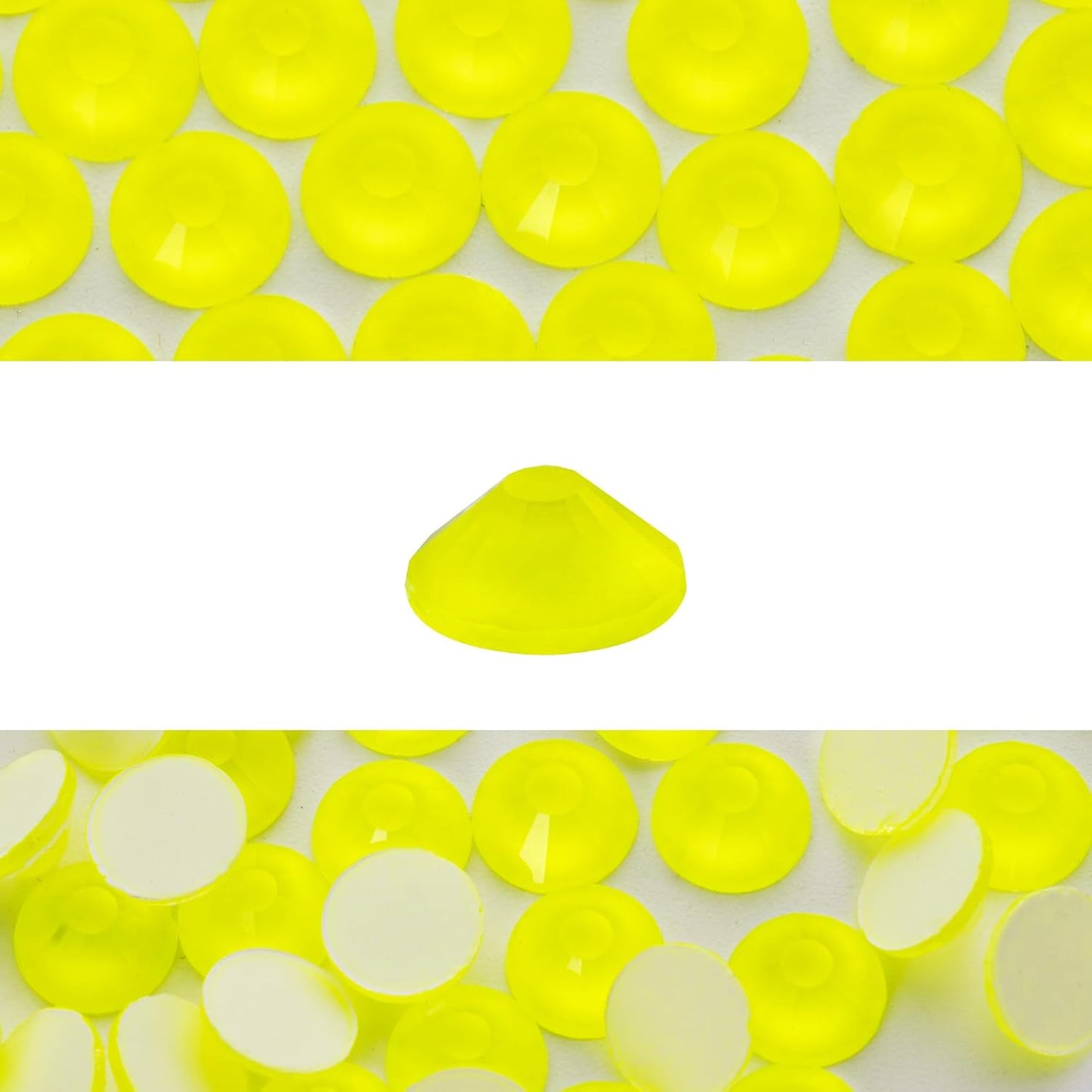 Novani 3000 Pieces Flatback Rhinestones Glass Round Gems Neon-Yellow Crystals for Nail Art DIY Crafts Clothes Shoes,SS16,3.8-4.0mm