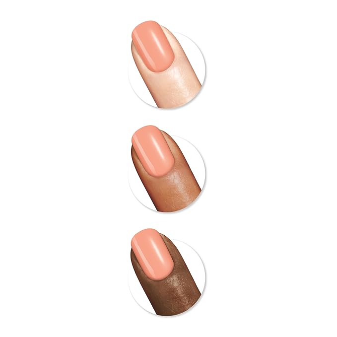 Sally Hansen Miracle Gel Neons Salon Quality Nail Polish | Gel-Like Formula, Two-Step System, No UV Light Needed, Long Lasting | Opaque | 51 Peach Please| Neon Peach Nail Color