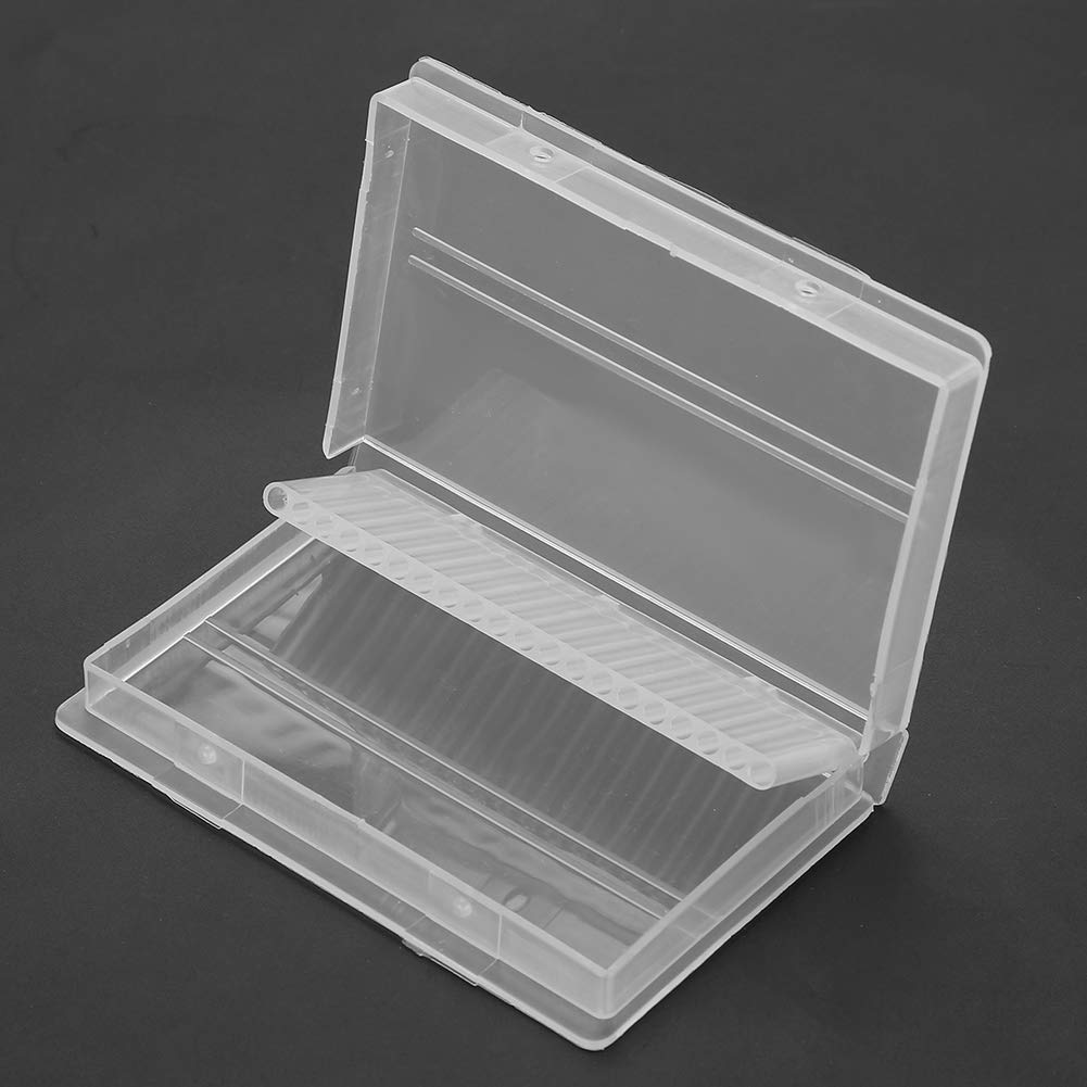 Ejoyous Nail Drill Bit Case, 20 Slots Nail Drill Bit Case Holder Manicure Tool Organizer Displayer Stand, Container Case for Drill Bits for Nail Salon DIY Art Home Storage