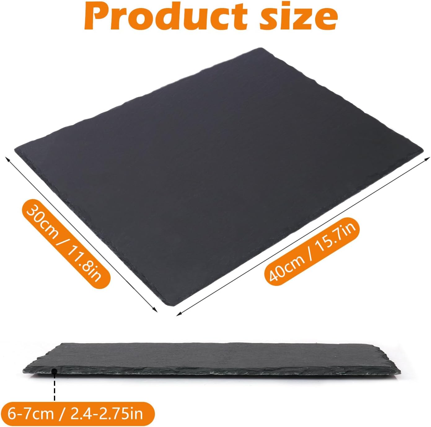 3 Pack 12 x 16 Inch Slate Cheese Boards, Black Square Slate Charcuterie Boards, Natural Charcuterie Stone Plates for Parties, Gifts, and Special Events, Cheese, Sushi, Food.