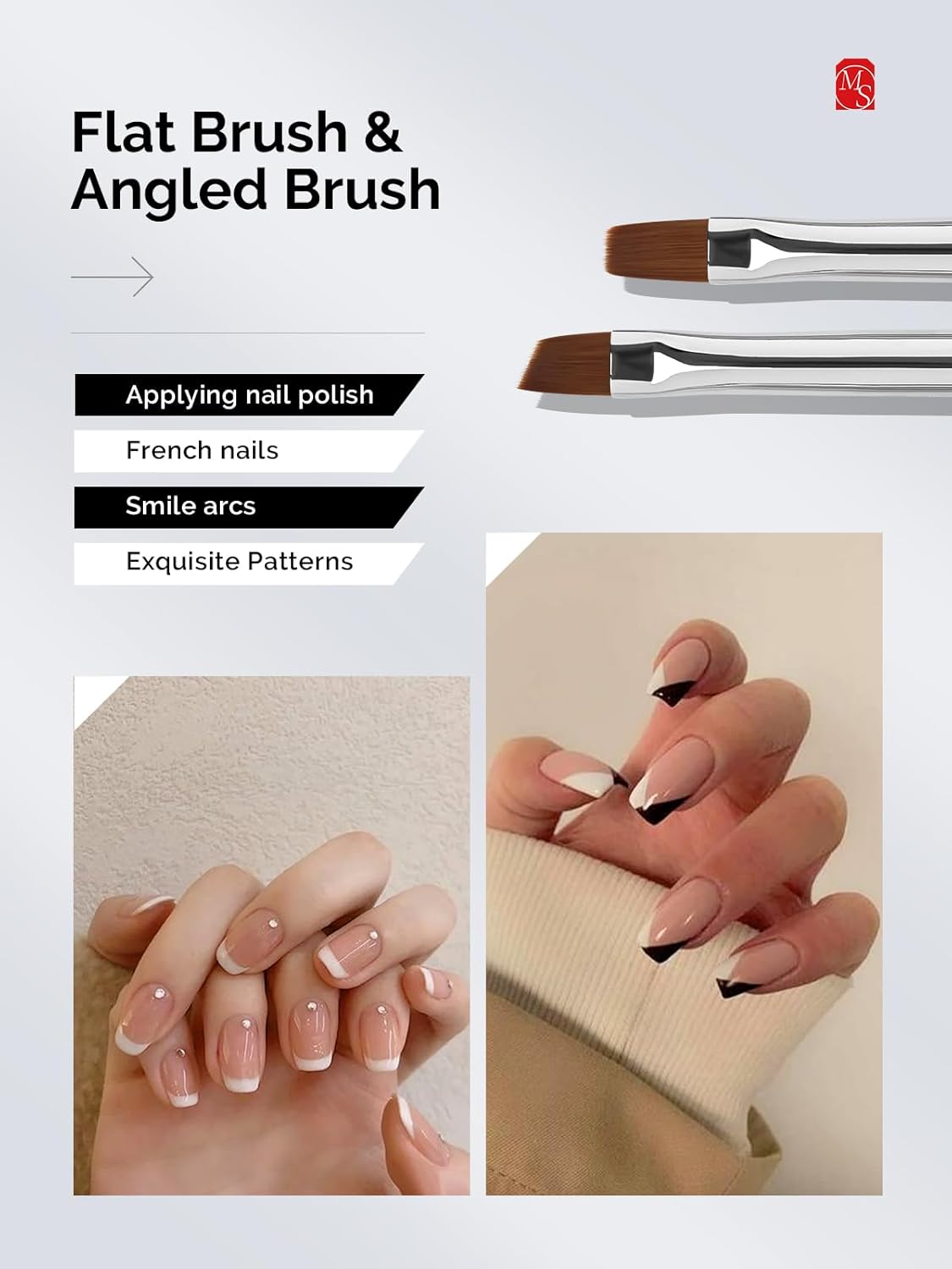 MelodySusie Nail Art Brushes Set,6pcs Professional Pen,Nail Art Tools Kit with Painting Dotting Line Pen for Gel Polish Nail Design Nail Carving French Nails for Home DIY Salon Use