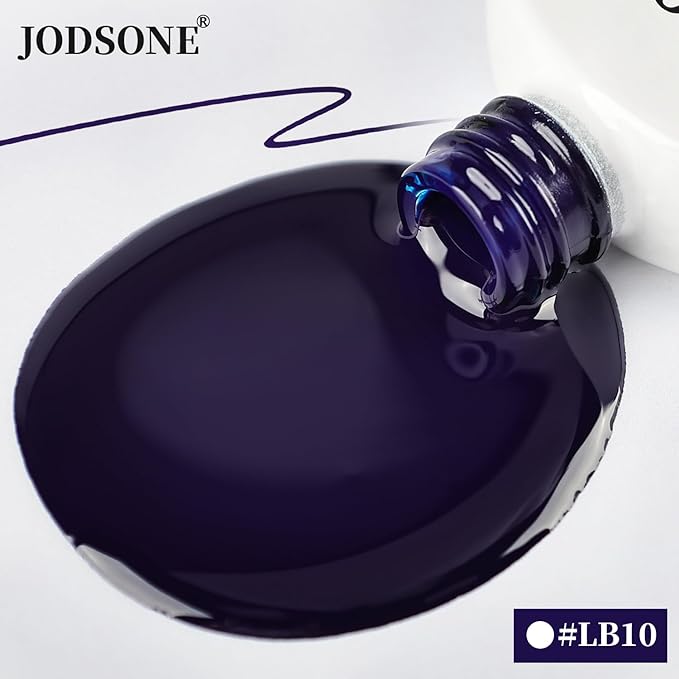 JODSONE 10ml Nail Art Gel Liner Dark Blue Gel Nail polish with Thin Brush Need U V Lamp Cured at Home DIY Gift for Girls