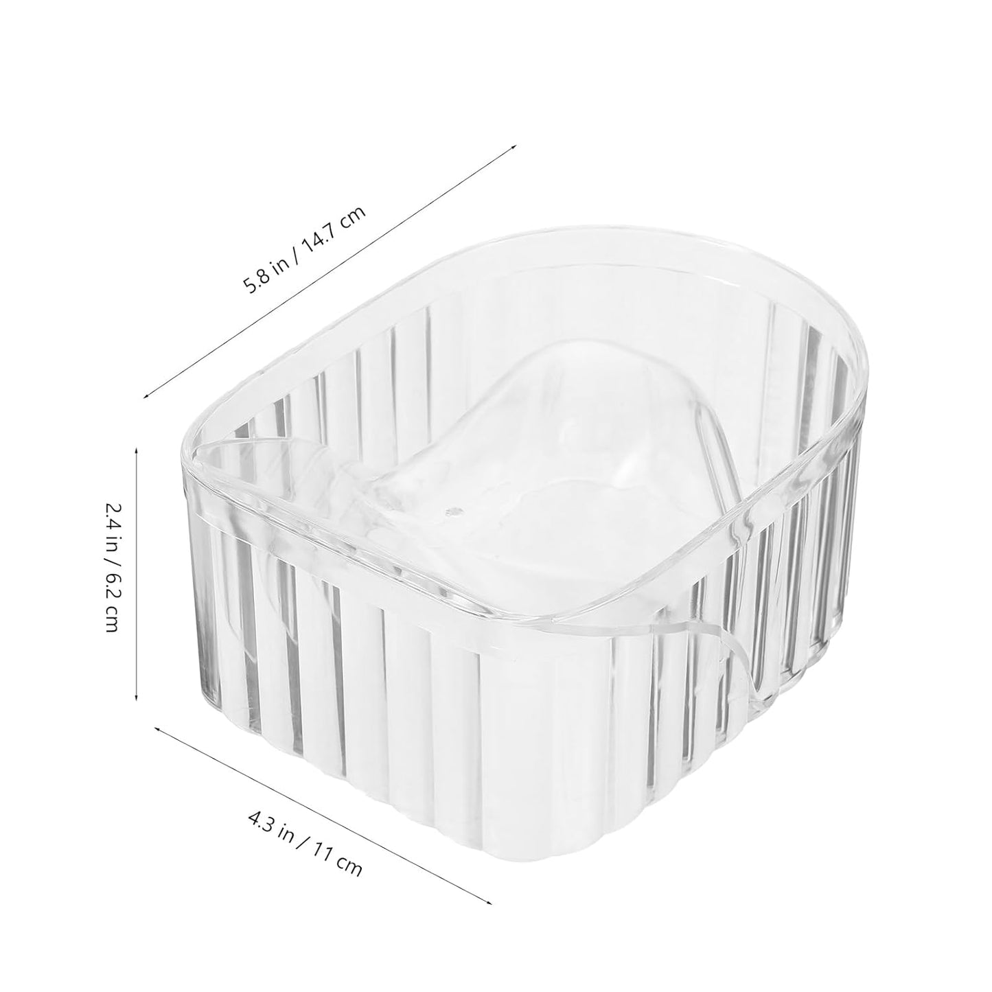 2pcs Transparent Nail Soaking Bowls, Acrylic Gel Polish Remover Bowls, Manicure Hand Soak for Home Nail Care, Ergonomic Design for Gel off and Hand Washing