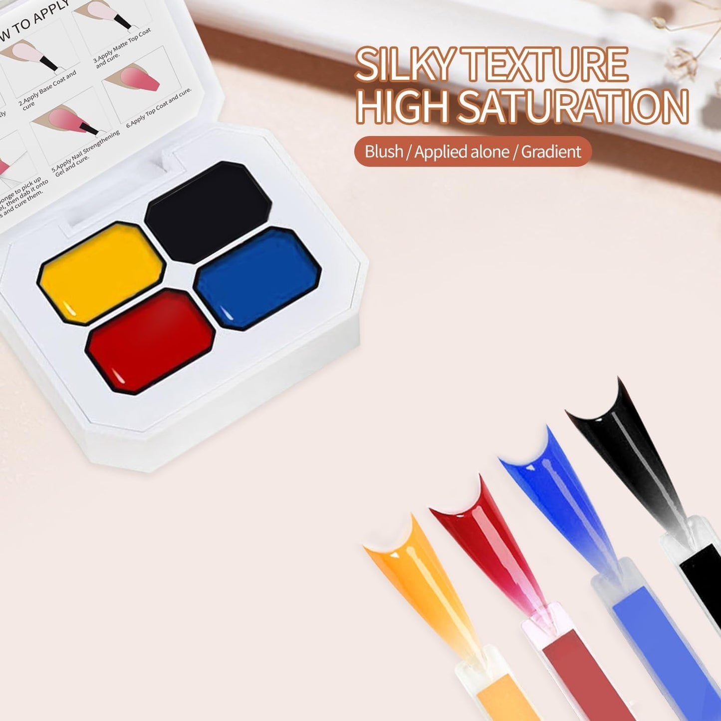 4 Colors Ombre Gel Plate Pat Gel Nal Polish Set Nails Gradient Design With 100pPCS Nail Sponges & Claw High Color Rendering And Quick Drying Ombre Nails Polish Art Nail Supplies (B9)