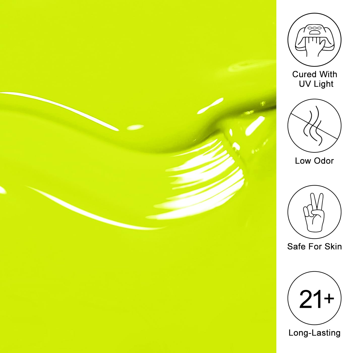 Imtiti Neon Gel Nail Polish, Neon Yellow Nail Gel Polish High Gloss Soak Off UV LED Spring Summer Nail Art Manicure Salon DIY Design 10ML
