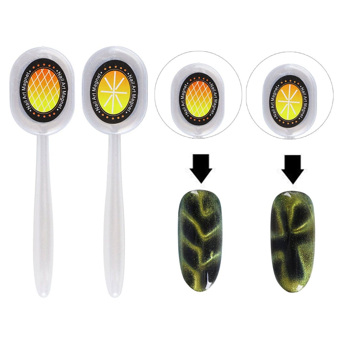 WOKOTO 8Pcs Cat Eye Nail Magnet Pens For Nails design tools Cat Eye Gel Nail Polish Magnet Sticks For Acrylic Nails Gradient Nail Art Magnets For Nail Art Cat Eye Magnet For Nails Nail Art Tools