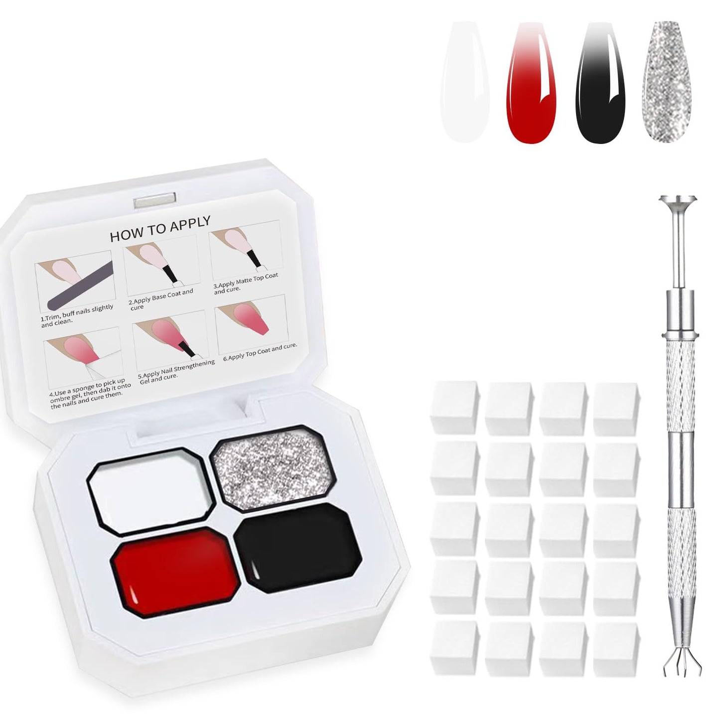 Ombre Gel Nail Polish Gradient Painting Gel DIY Nail Art Ombre Nail Polish Palette for Beautiful Gradients Manicure Long Lasting and Easy to Apply Suitable for Professional and Home Use (B10)
