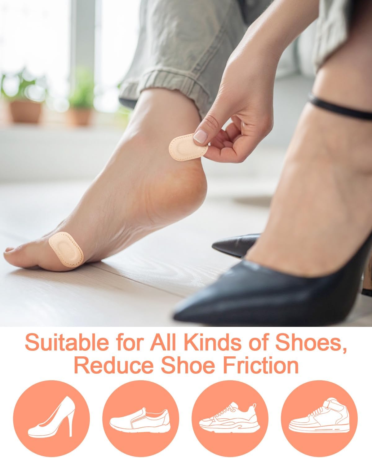 36Pcs Bunion Pain Relief Pads to Wear with Shoes, Bunion Corrector Cushions for Women Men Big Pinky Toe Protector, Moleskin for Feet, Water-Resistant, Self-Adhesive (Multi-Size)