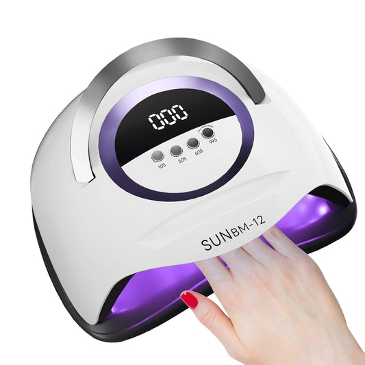 LED UV lamp for nails,200W UV lamp for gel nail polish dryer professional nail lamp, UV light for nails with 42 beads, auto sensor led gel nail lamp