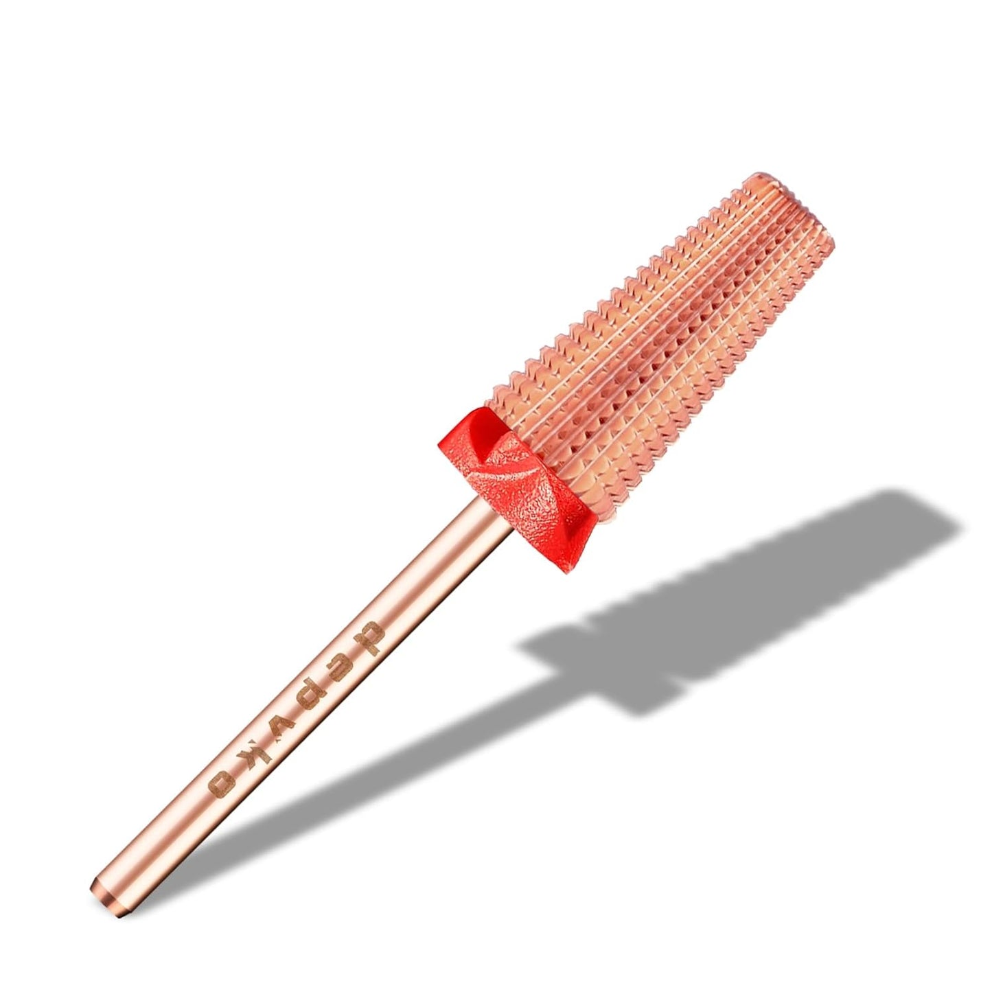 Depvko 5 in 1 Nail Drill Bits, 3/32'' Carbide Tungsten Bits, Two Way Rotate Professional Advanced Safety Bits for Nail, Fast Remove for Manicure Pedicure (Classic 5in1-Rose Gold, Fine-F)