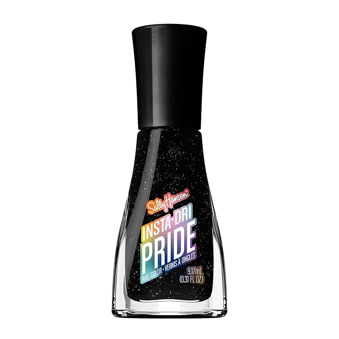 Sally Hansen Insta-Dri Pride Nail Polish | Quick Dry, Long Lasting, Streak-Free Shine | Opaque, Shimmery | 768 It's Giving | Black Nail Color