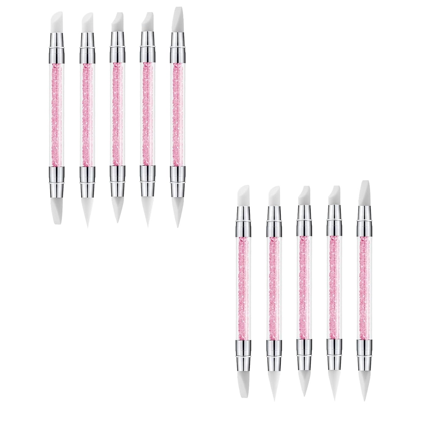 5pcs Nail Sculpture Pen Dual Tipped Nail Art Sculpture Pen, Nail Art Tools for Home Salon for Design Nail Carving Drawing Shaping Effect DIY Gel Manicure Tools (2KIT-WHITE)