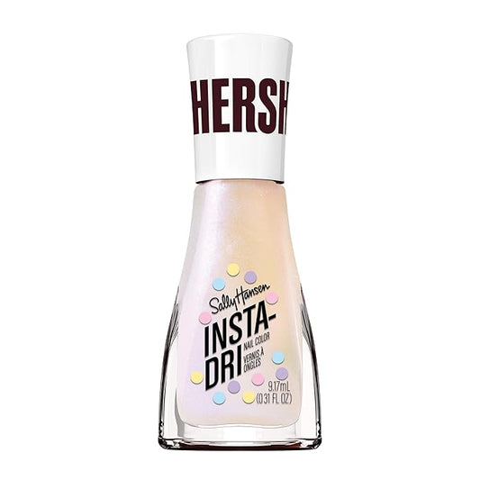Sally Hansen Insta-Dri Hershey's Cookies 'n' Creme Eggs Nail Polish | Quick Dry, Long Lasting, Streak-Free Shine | Sheer, Shimmery | 781 Cotton Tails | Pale White Yellow Nail Color
