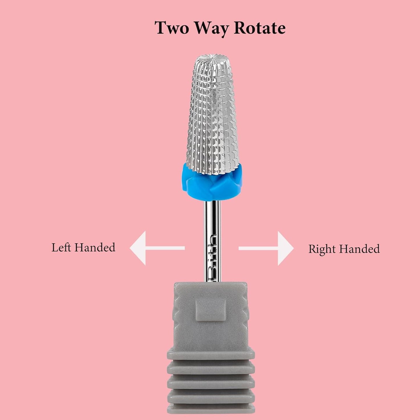 5 in 1 Nail Drill Bits, 3/32”Professional Carbide Drill Bits for Nails Multifunction Bit, Fast Remove Acrylic Hard Gel Cuticle Nail Efile Bit Manicure Pedicure,Two Way Rotate,Medium