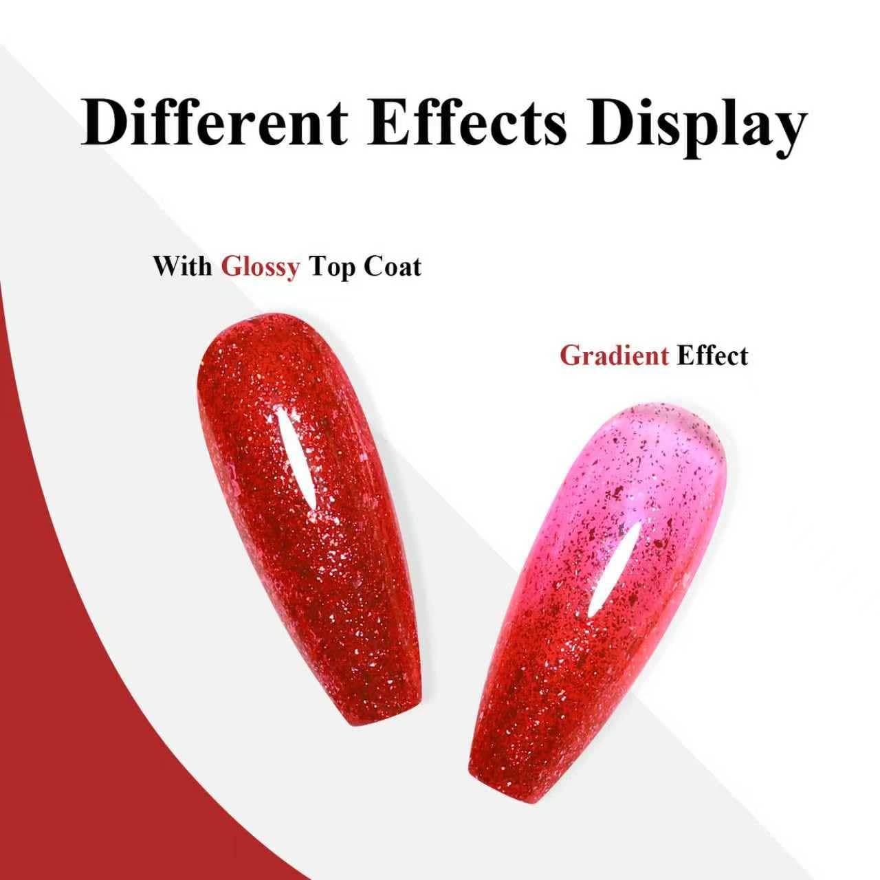 Imtiti 10ml Red Glitter Gel Nail Polish Long Lasting Soak Off UV Led Christmas Red Gel Polish Salon DIY at Home Gift for Women 1Pcs