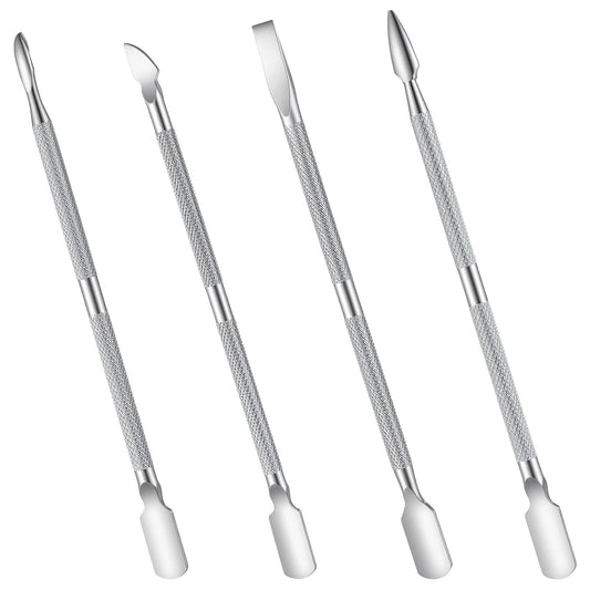 8 Pcs Nail Cuticle Pusher Professional Cuticle Peeler Scraper Stainless Gel Nail Polish Remover Durable Pedicure Manicure Tools Nails Cleaner Cuticles Care for Fingernails Toenails