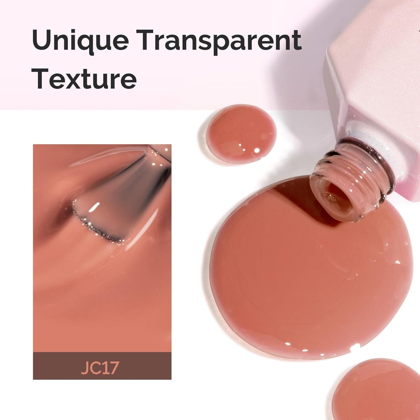 MelodySusie Brown Gel Nail Polish, 0.5Fl.oz Jeweliver Gel Polish Dark Brown Nude Color Coffee Soak Off UV LED Light Cure Gift for Women Girls Winter Nail Art Manicure DIY at Home JC17