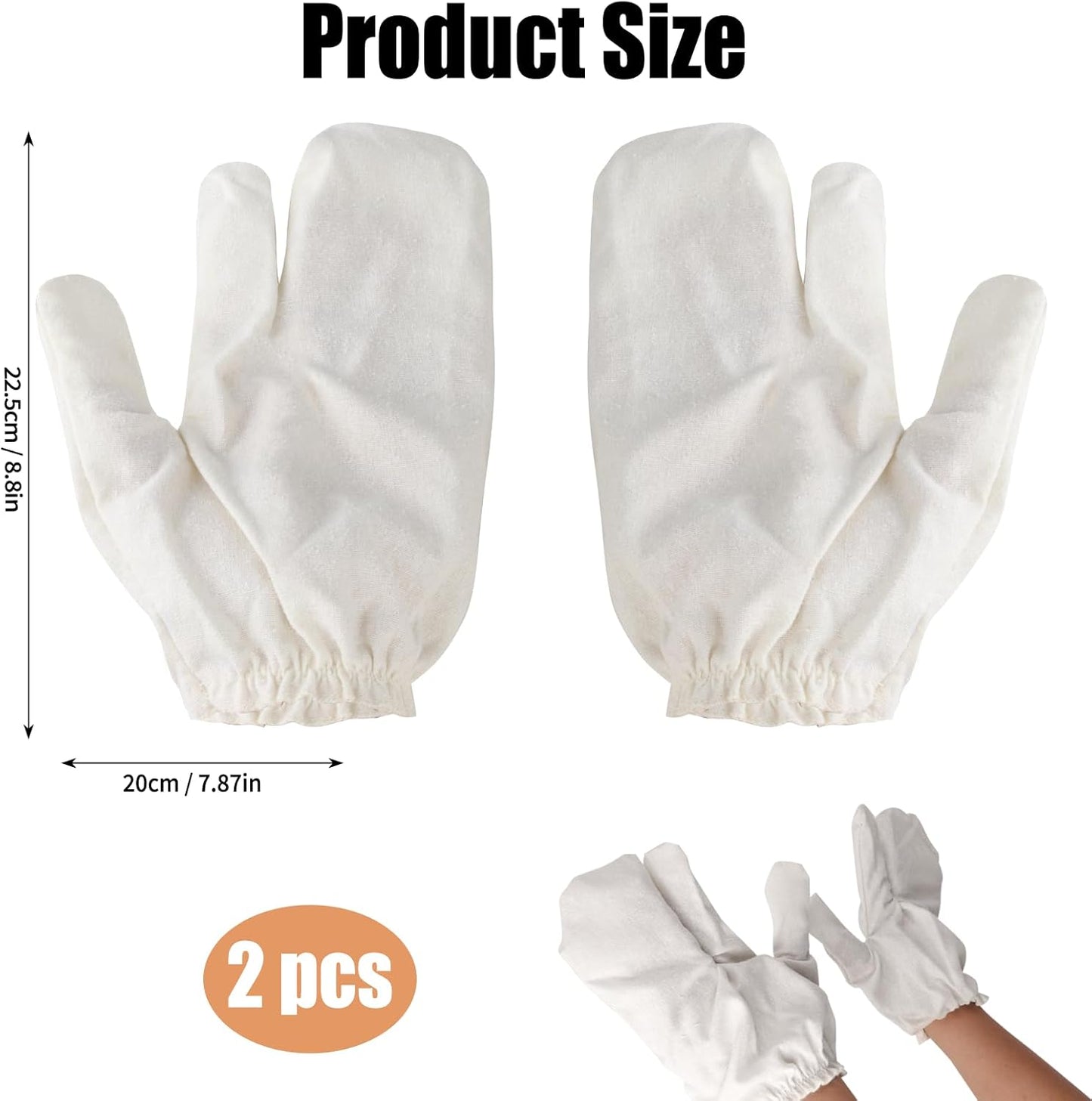 2 Pcs Garshana Gloves Raw Silk Massage Exfoliating Gloves for Women & Men, Ayurvedic Dry Brushing Body Scrub with Elastic Wristbands, Natural Skin Care Tool for Beauty Professionals