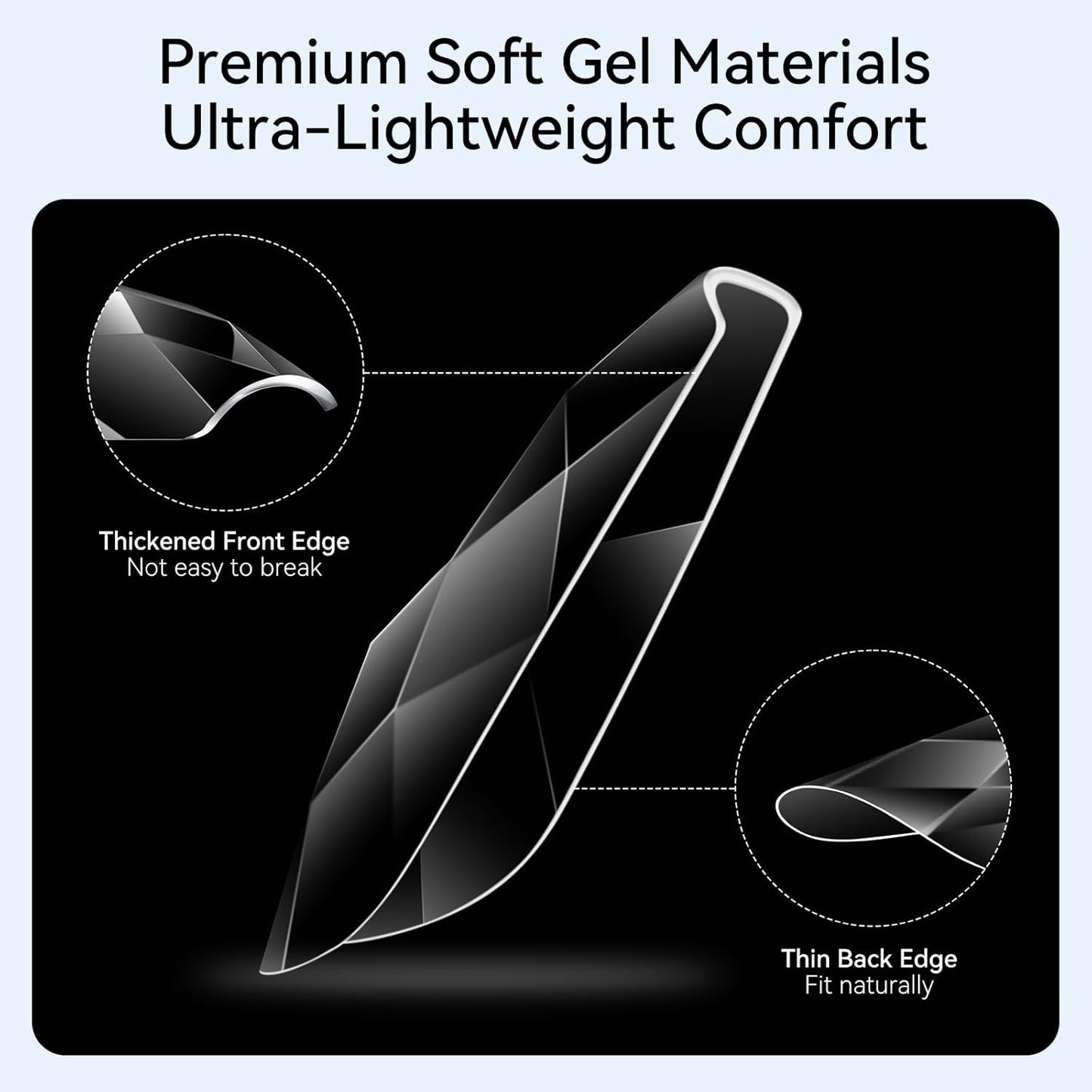 Makartt Medium Almond Soft Gel Nail Tips: 120pcs 3D Diamond-Shaped Fake Nails Extension, 12 Sizes Full Cover Clear Press-On Tip, Natural Rhombus Lattice, Suit for Chrome Nail Powder