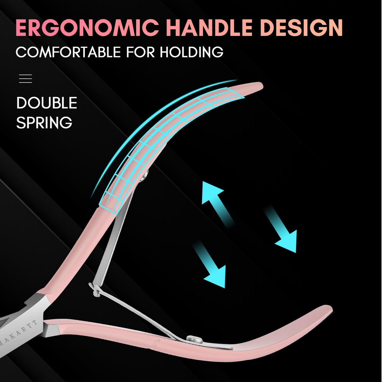 Makartt Cuticle Nippers, Pink Cuticle Trimmer Extremely Sharp Full Jaw Cuticle Remover Nail Care for Manicure Home Salon Use (Pack of 1)