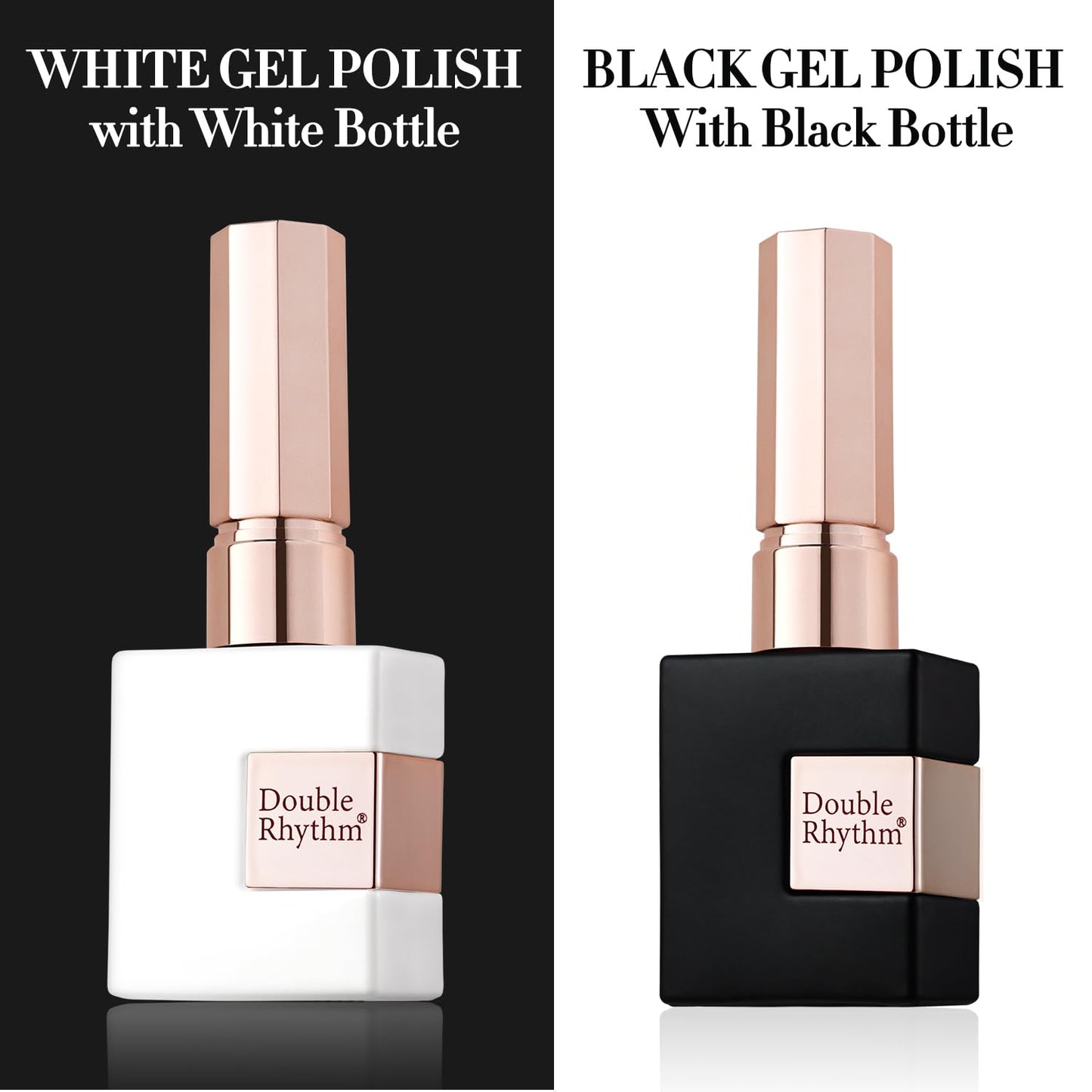 Double Rhythm 2 Pcs 15ml UV Gel Polish Set Pure White And Black Color Gel Nail Polish Kit Nail Art Salon DIY (2-A1015+A1093)