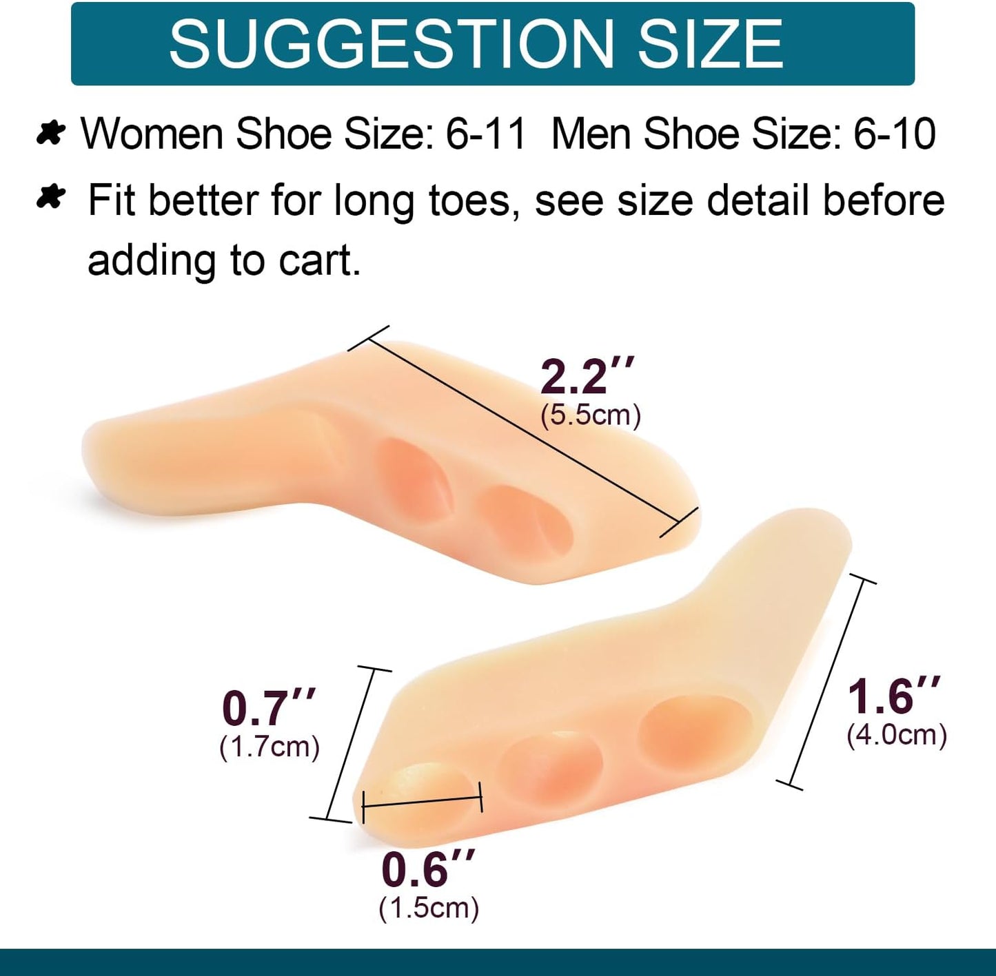 Povihome 10 Pack Pinky Toe Separator and Protectors for Overlapping Toe, Curled Pinky Toes | Spacer for Morton's Neuroma Pain Relief | Firm Support for Straightening | Beige