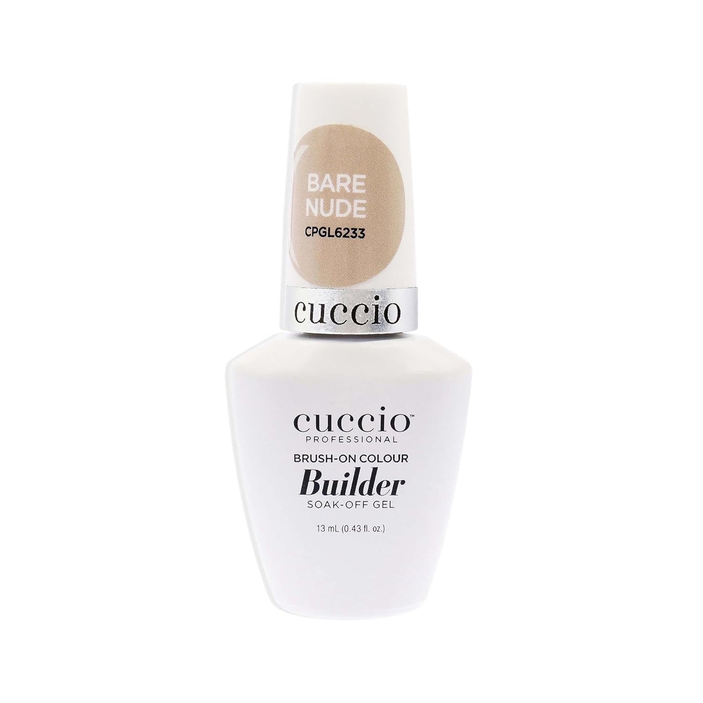 Cuccio Pro Brush-On Colour Builder Soak-Off Gel - Calcium Enriched - Easy Brush-On - Perfect Light Color - Reinforce, Build, Shape And Extend The Natural Nail - Bare Nude - 0.43 Oz Nail Polish