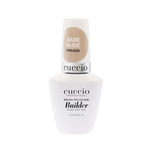 Cuccio Pro Brush-On Colour Builder Soak-Off Gel - Calcium Enriched - Easy Brush-On - Perfect Light Color - Reinforce, Build, Shape And Extend The Natural Nail - Bare Nude - 0.43 Oz Nail Polish
