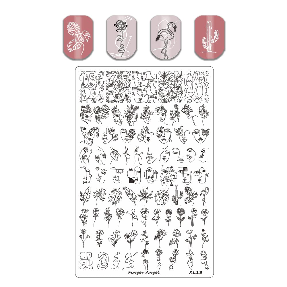 4PCS Nail Art Stamp Plates with XL11-14 Stamping Image Plates Collection Manicure Tools