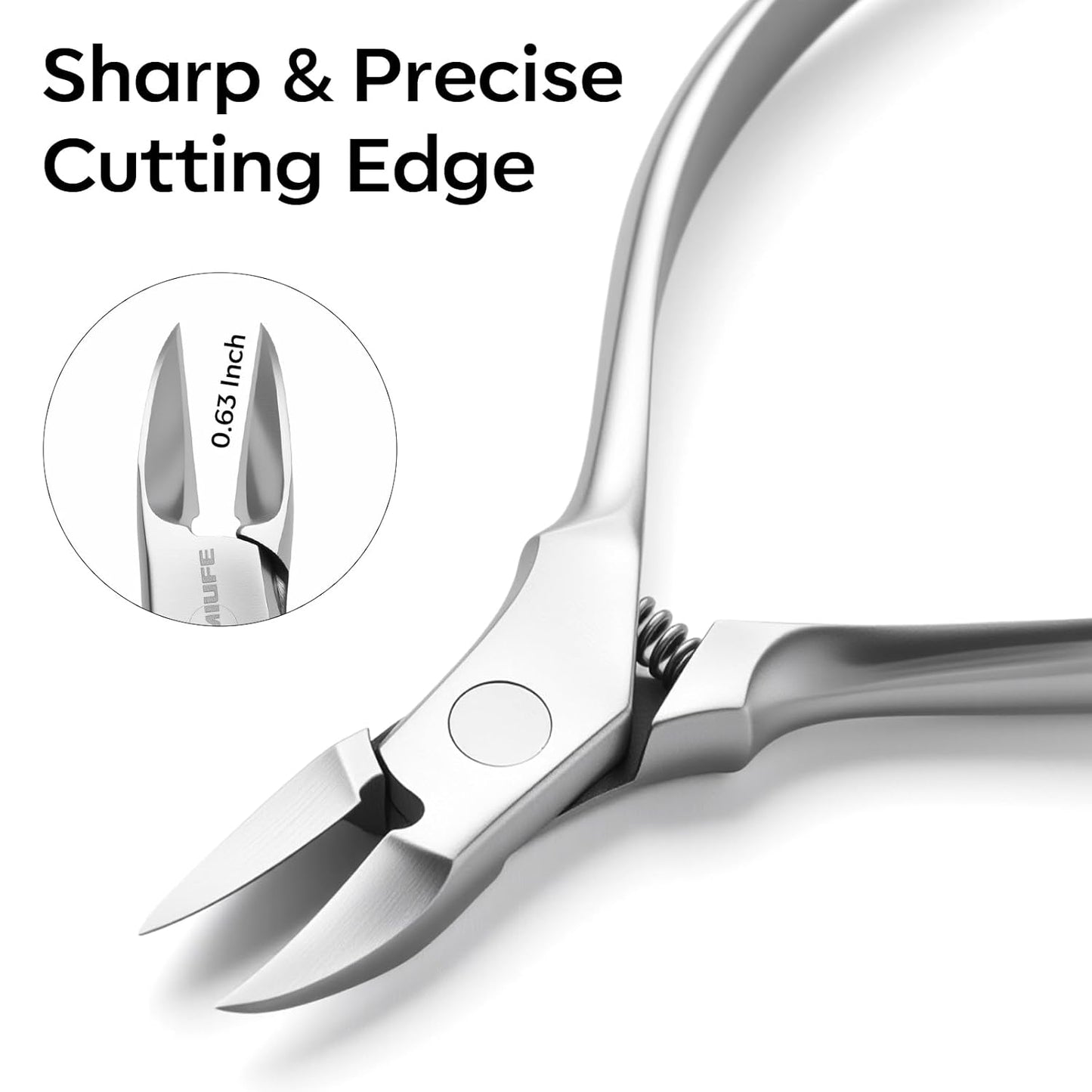 FAMILIFE Cuticle Nippers Scissors – Professional Stainless Steel Cuticle Trimmer for Thick Nails, Ingrown Toenails & Seniors, Sharp Durable Blades with Ergonomic Handle for Salon & Home Use