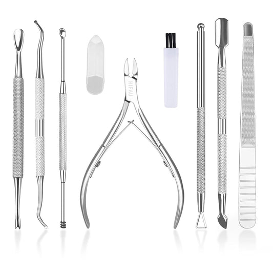 Professional Cuticle Nippers Kit, Cuticle Trimmer with Cuticle Pusher & Other Durable Nail Care Manicure Kit for Women, Premium Stainless Steel & Ergonomic Design, Travel & Gift