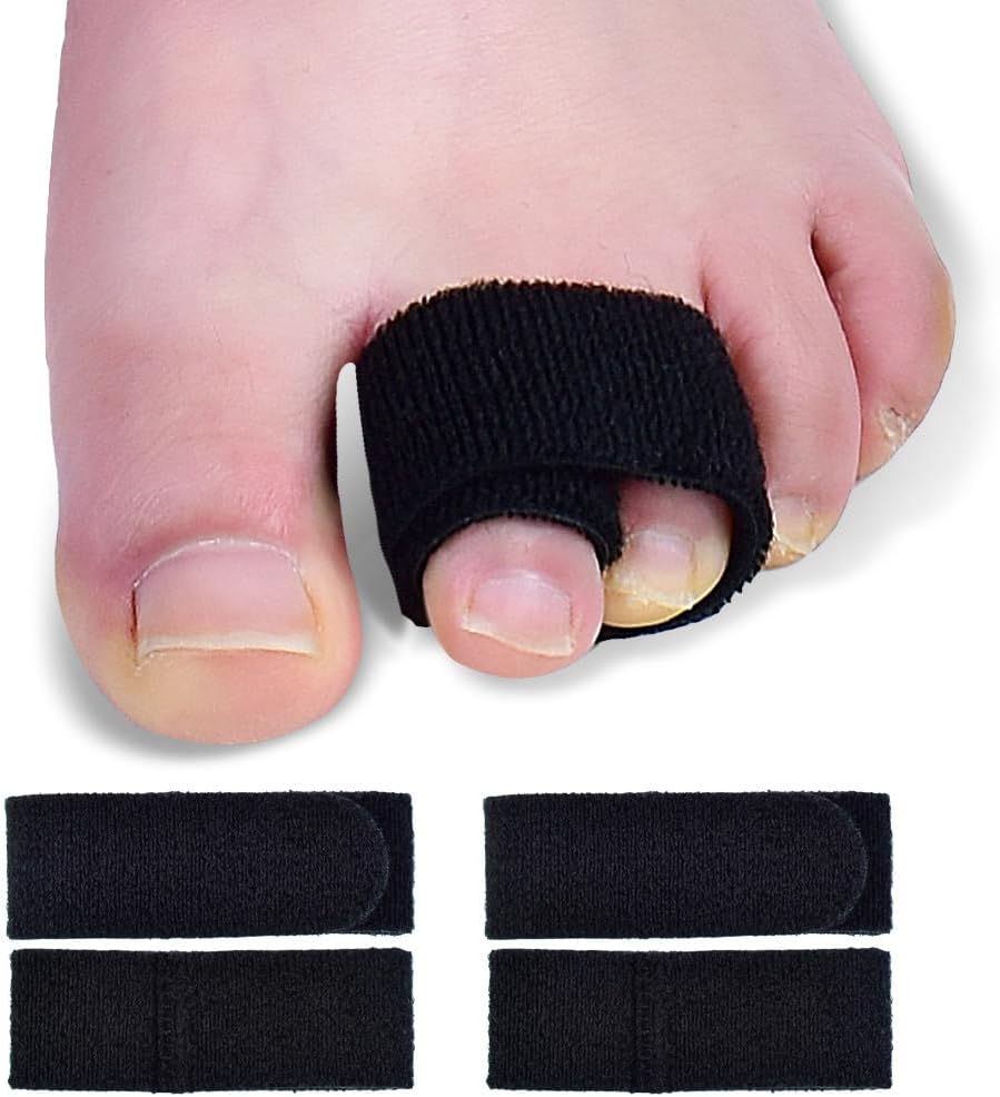 Medical-All Toe Separators for Women Overlapping Toes, Bunion Corrector and Toe spacers, Buddy Wraps for Broken Toes, Hammertoe Straightener (Black)