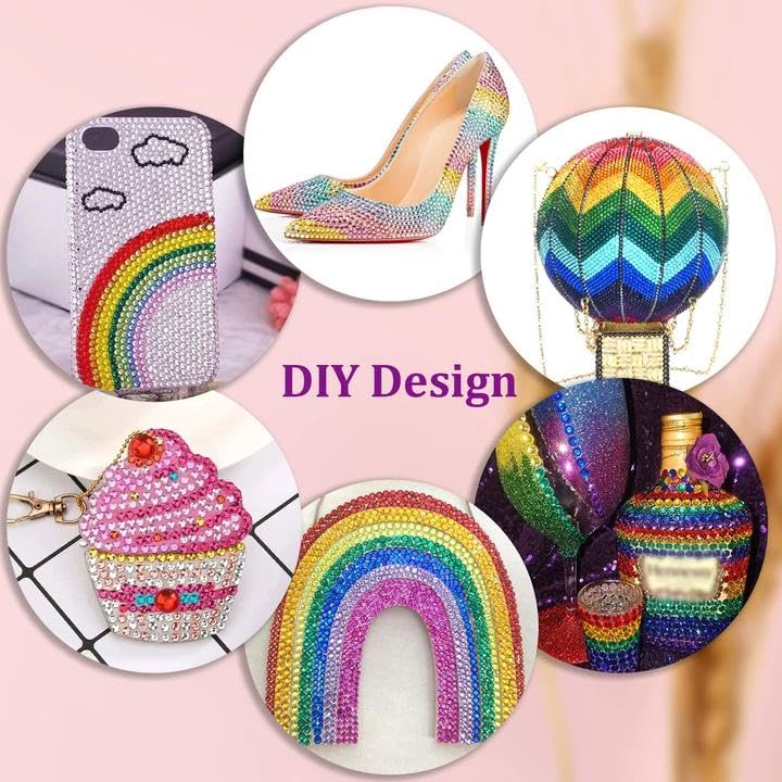 30000Pcs Resin Rhinestones for Crafting, Multicolor 2/3/4mm Flacktback Gems with 1Pcs B7000 Jewelry Glue, Bedazzling Crystal for DIY Crafts Clothing Tumblers Mugs Shoes Fabric Nail Art