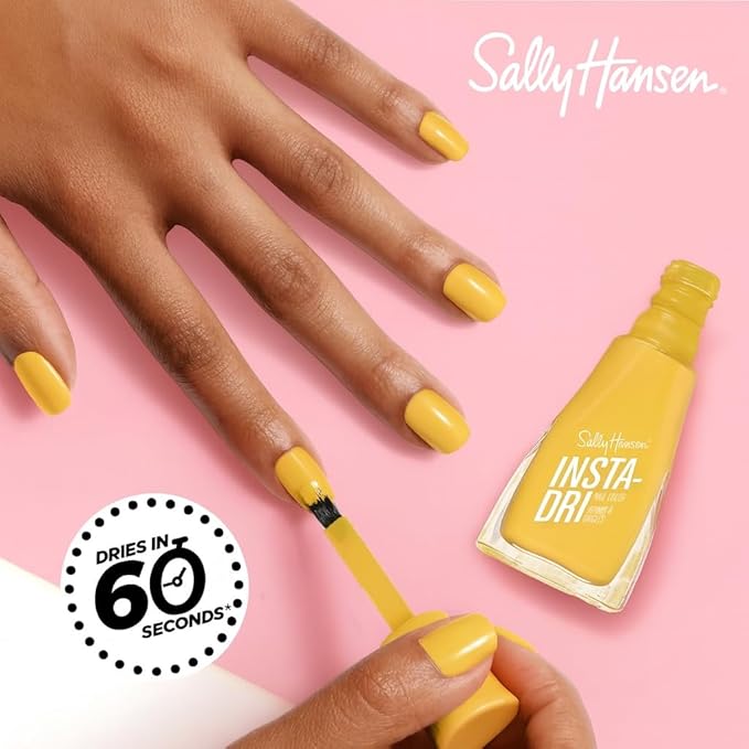 Sally Hansen Insta-Dri Reese's Nail Polish | Quick Dry, Long Lasting, Streak-Free Shine | Opaque, Glossy | 738 REESE’S Rep | Muted Yellow Nail Color