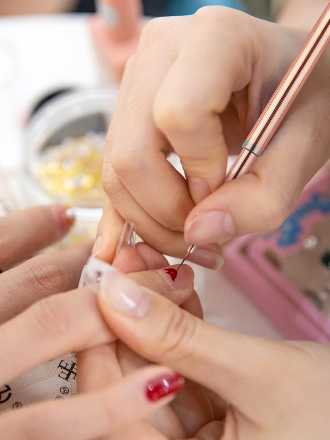 TOROKOM 3Pcs Nail Art Liner Brushes Thin Nail Art Brush Fine Nail Art Striping Brush for Nails Gel Polish Painting Design Brushes Pen Set for Striping, Detail Pattern