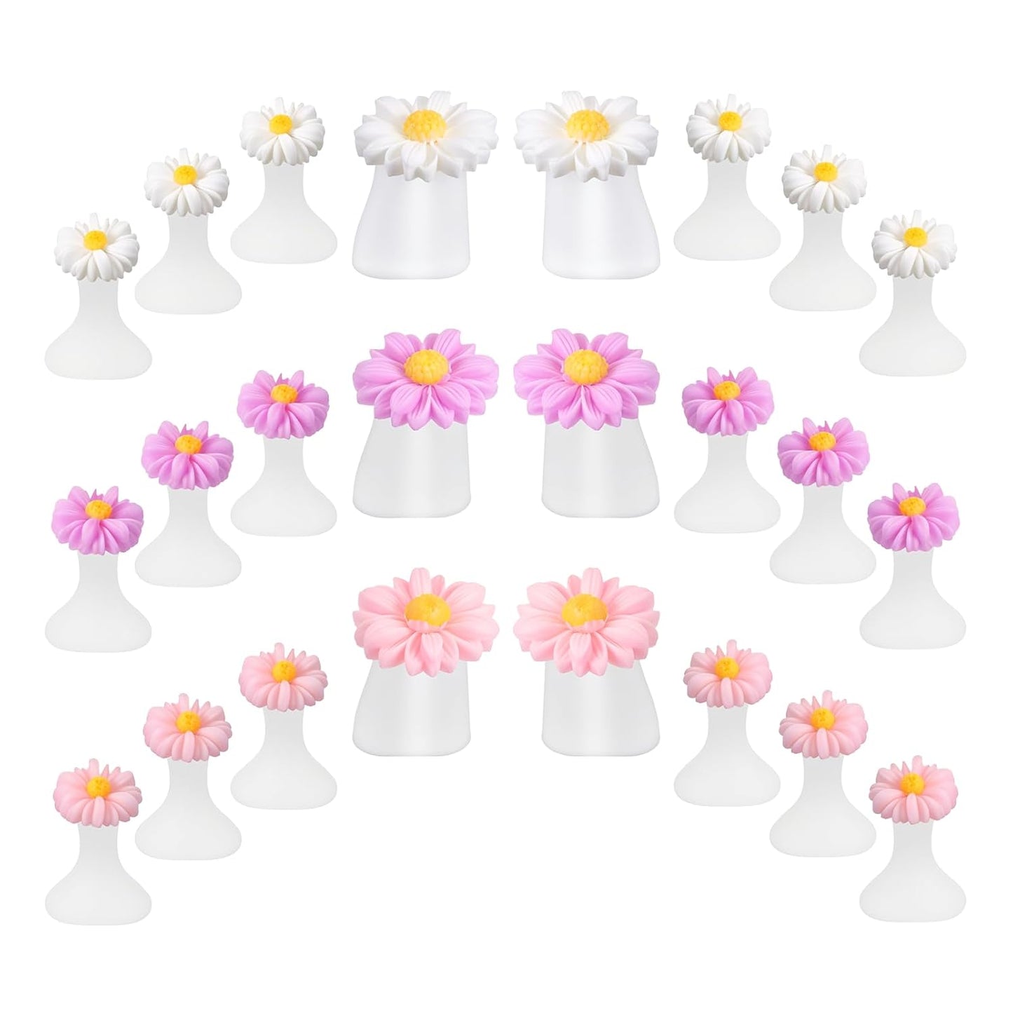 24 PCS Daisy Silicone Toe Separators for Pedicure, Flower Toes Spacers Pedicures Silicone Toe Nail Separator Pedicure Toes Dividers for Women Pedicures Nails Salon Foot Spacers Nail Art Tools