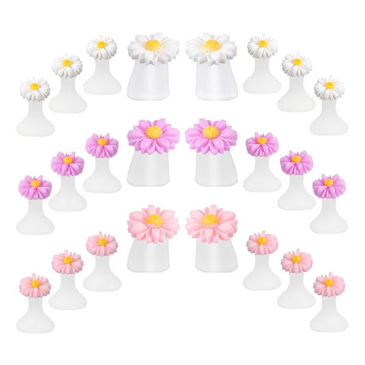 24 PCS Daisy Silicone Toe Separators for Pedicure, Flower Toes Spacers Pedicures Silicone Toe Nail Separator Pedicure Toes Dividers for Women Pedicures Nails Salon Foot Spacers Nail Art Tools