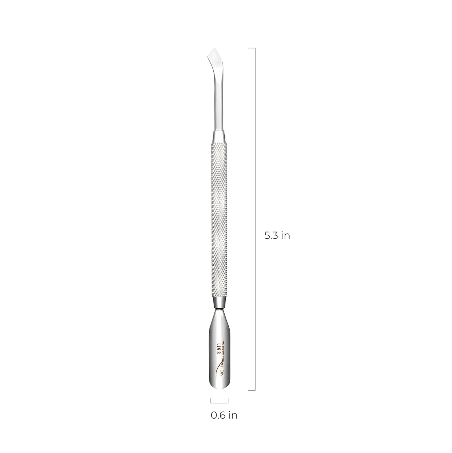 NGHIA Pusher - S-511 (Stainless Steel) | Double–Ended Ingrown Nail Treatment and Cuticle Pusher | Premium Quality for Nail Care | Ergonomic Design | Suitable for Professional & Home Use
