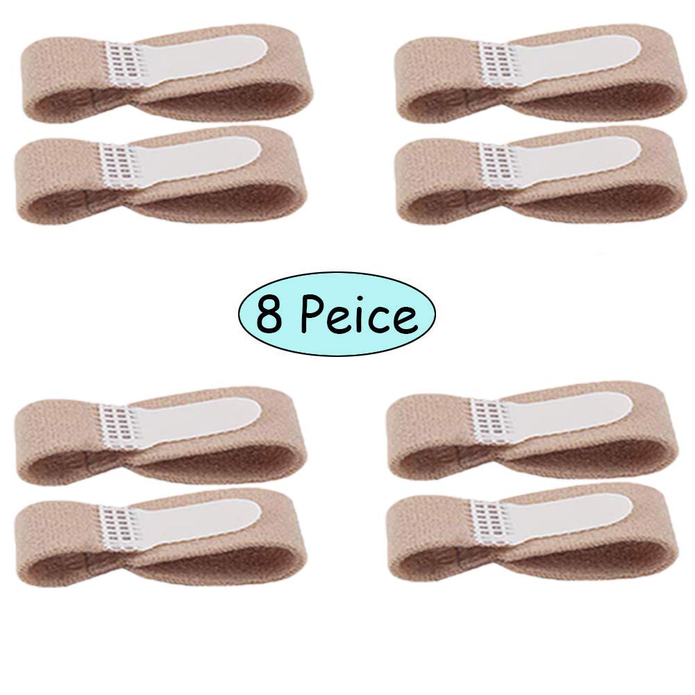 Lengthened Broken Toe Wraps for Your Big Toes, 8 Pcs/Pack Fabric Toe Splint Toe Cushioned Bandages Finger Protectors Straightener Hammer Toe Separators