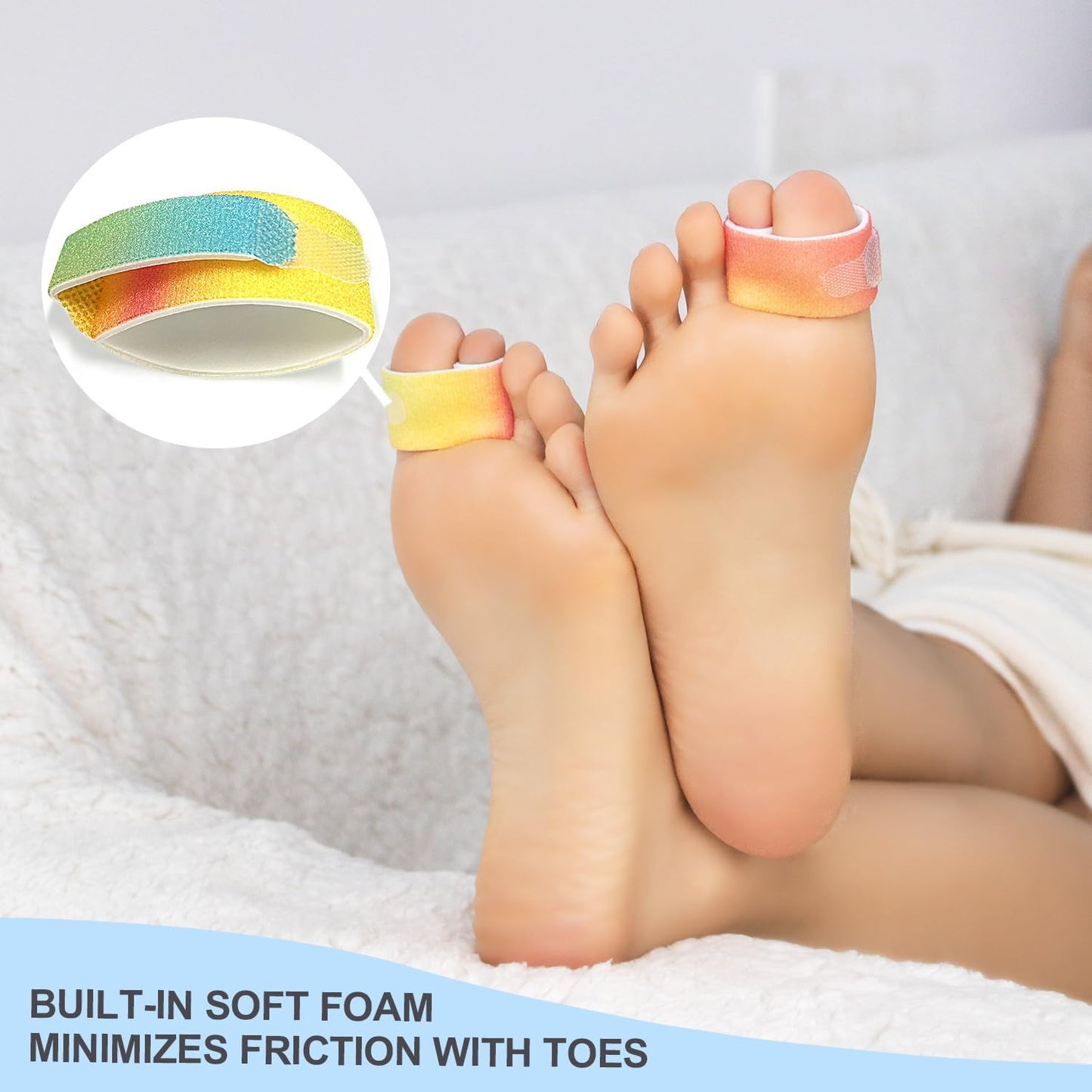 Niupiour Hammer Toe Corrector/Straightener for Women & Men - 8 Pack Fabric Buddy Broken Toe Wraps, Toe Splint for Bunions, Overlapping Toe, Crooked Toe, Bent Toe, Newly Upgrade Materials