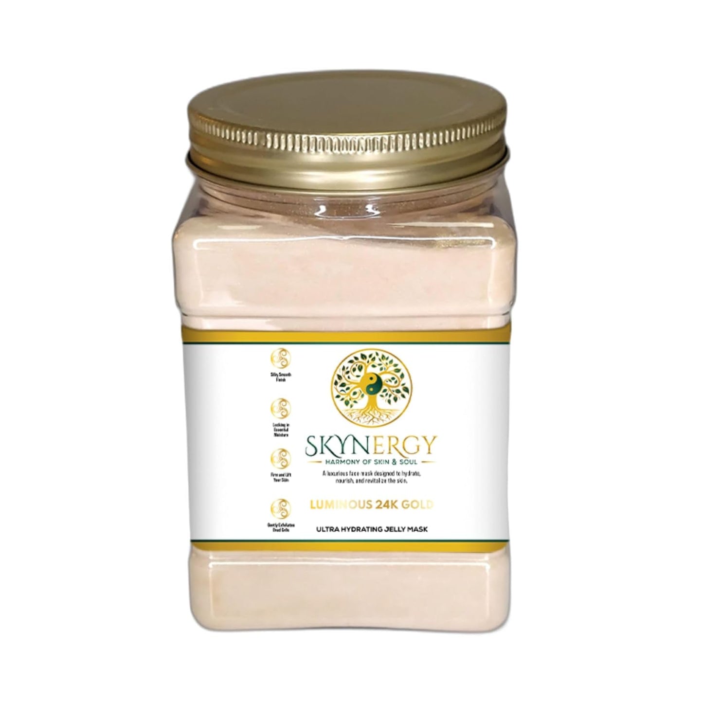Luminous 24k Gold Jelly Mask - Professional Grade HydroGlo Jelly face Masks Skin Hydration, Radiance and Reduced Pigmentation | Vajafacial jelly mask |12 Applications (30Fl Oz)