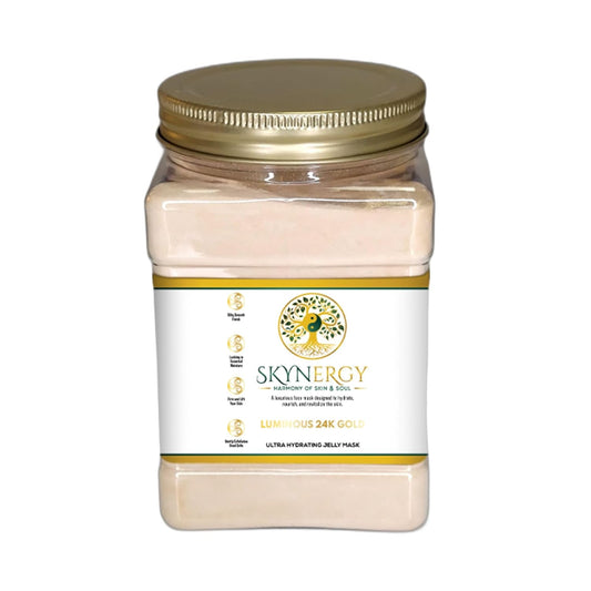 Luminous 24k Gold Jelly Mask - Professional Grade HydroGlo Jelly face Masks Skin Hydration, Radiance and Reduced Pigmentation | Vajafacial jelly mask |12 Applications (30Fl Oz)